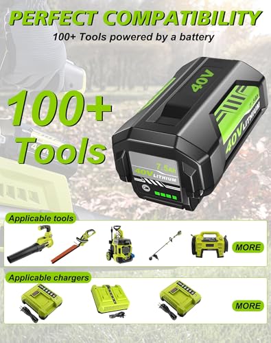 Image of 40 Volt 7.5Ah Battery Replacement for Ryobi 40V Battery 2Pack | Compatible with Ryobi 40 Volt Battery OP4026 OP40601 OP4050A OP4040 OP4030 OP4050 Cordless Power Tools & Chargers