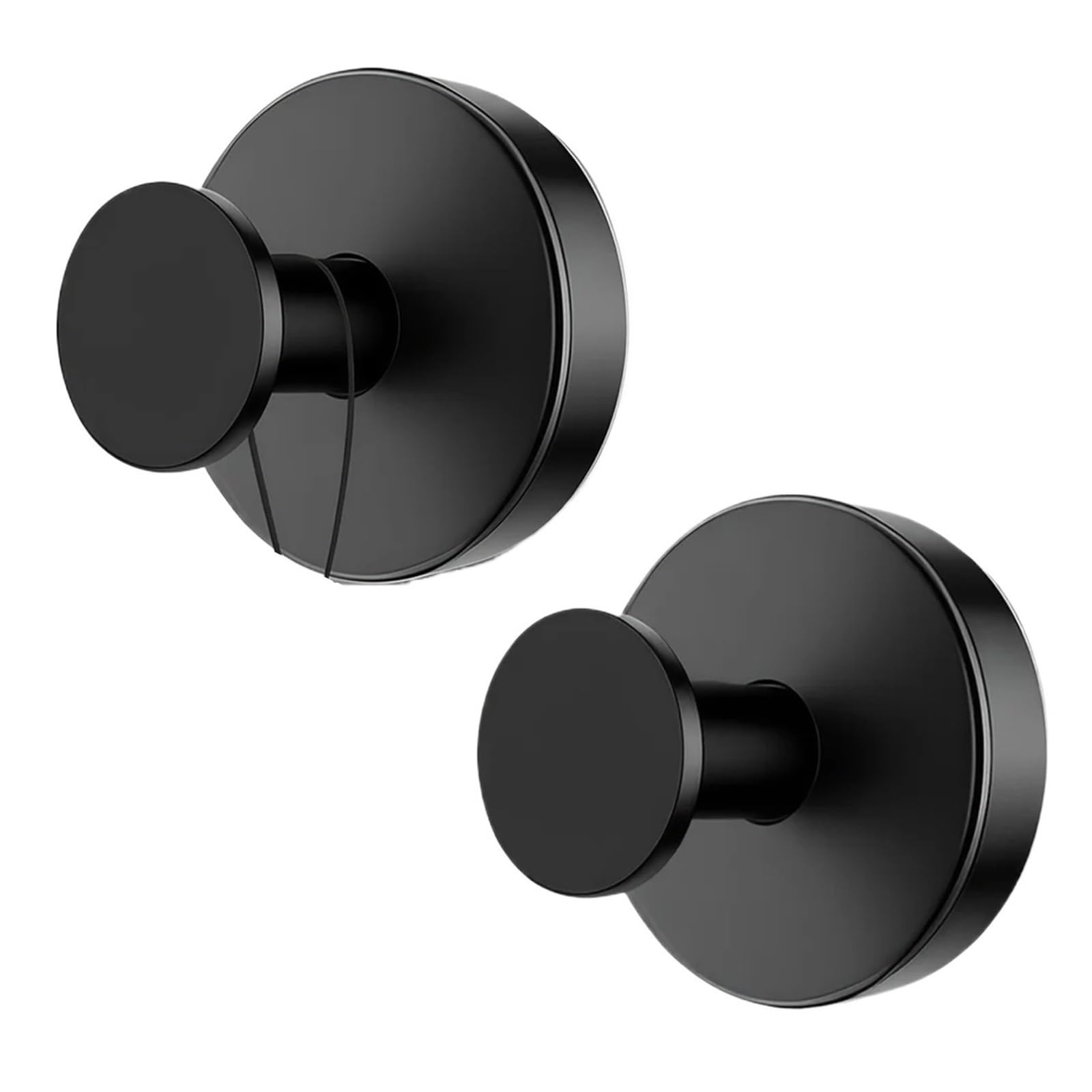 YUSUZH 8pcs Matte No-Drill Suction Cup Hooks, Waterproof Towel Robe Holder, Bathroom Kitchen Wall Organizer, Essential Home for Bathroom & Kitchen(Black)