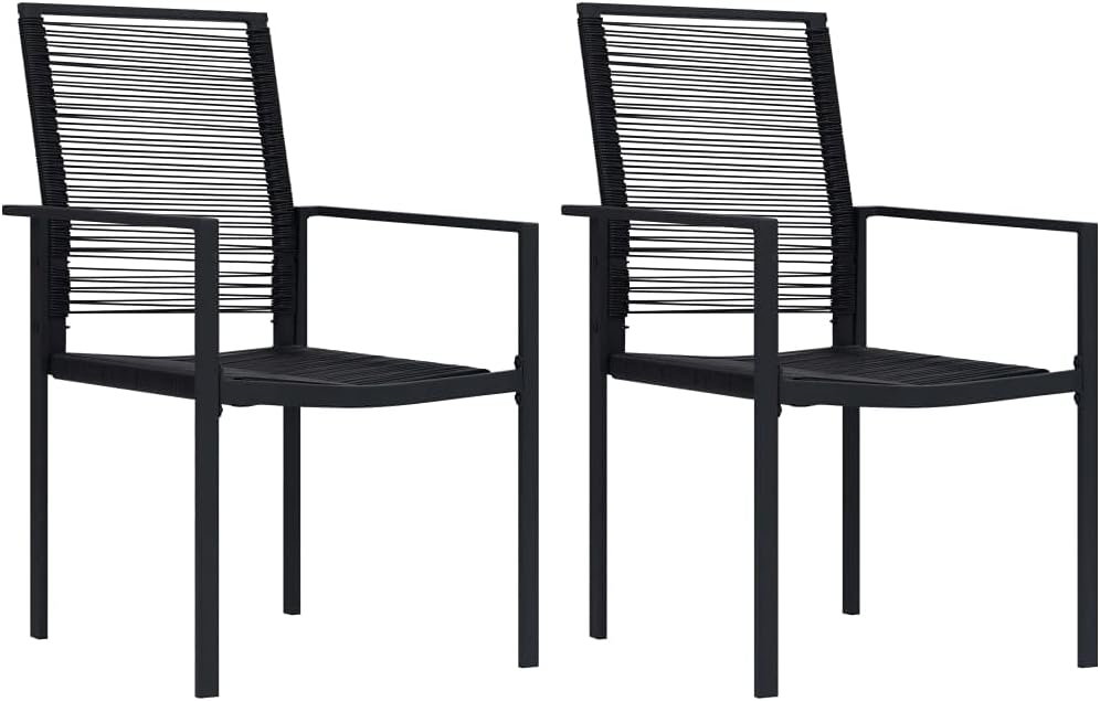 Patio Chairs 2 pcs,Garden Chair,High Back Chairs,Lounge Chairs,Lawn Chairs,Club Chairs,Outdoor Chair,for Garden,Backyard,Lawn,Porch,Poolside and Balcony,PVC Rattan Black