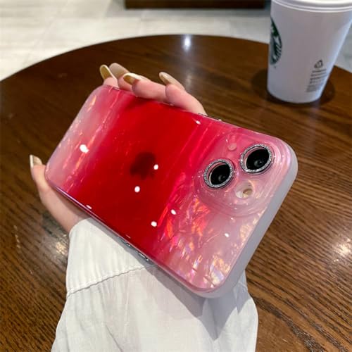 Coque de téléphone antichoc iPhone 12 Pro avec film d'objectif rose
