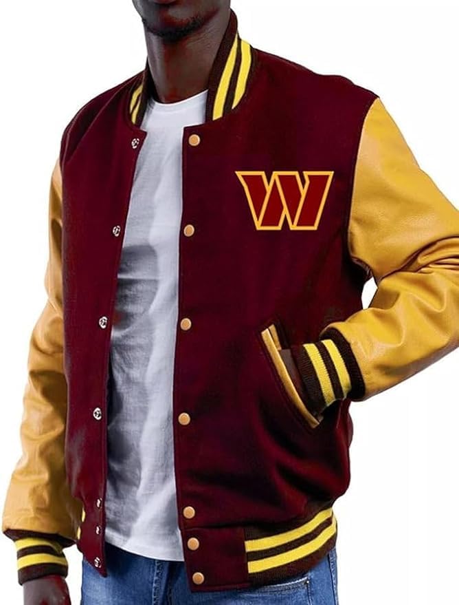 American Football Club Washiingtoon Commmanderr Varsity Jacket3