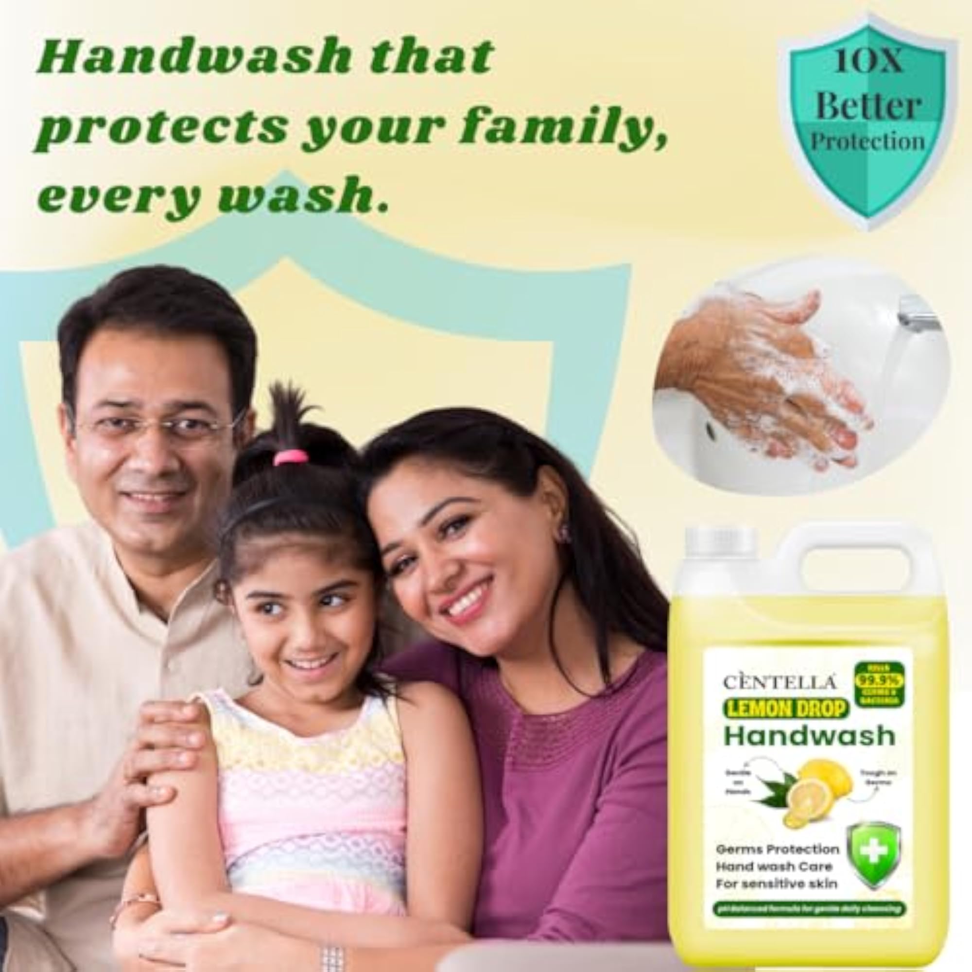 Lemon Fragrance Handwash Liquid for Germ Protection