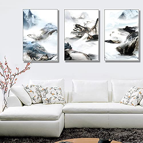 Impression sur toile de style chinois Shanshui de qualité supérieure pour grand format 60x90