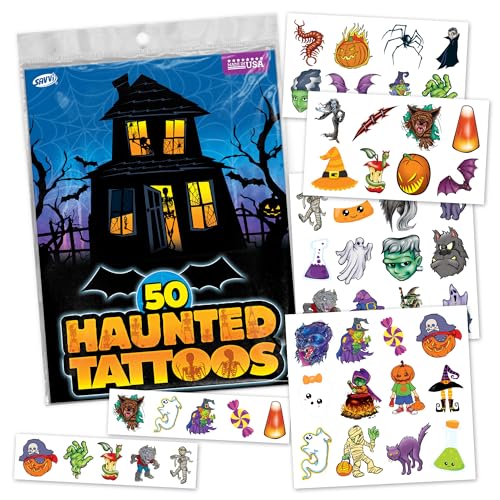 Assorted Halloween Temporary Tattoos – Spooky Designs for Kids &