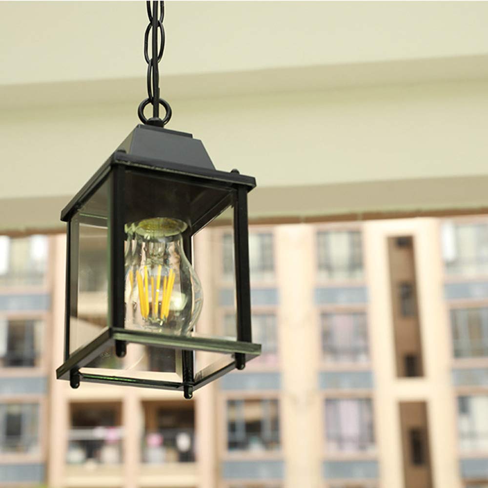 Europea romana all'aperto Villa Giardino impermeabile Lampadario Gazebo Balcone casa Cortile in alluminio E27 Lampada a sospensione a soffitto Creativo regolabile Luce di sospensione del corridoio (A)