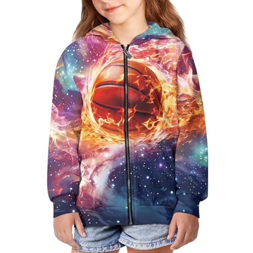 HUIACONG Basketball Zip Up Hoodie for Boys 6-7 Kids Sweatshirt Novelty Long Sleeve Shirt Fall Clothes Girls Full Zipper Jacket Purple Hoodies Tops Sweaters2