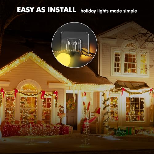 image for Galetcy Hooks for Outdoor String Lights - 100 Pack with Adhesive Strip