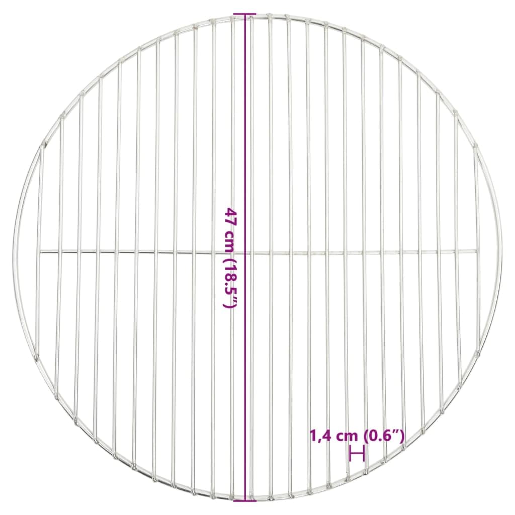 Griglia rotonda per barbecue Ø47 cm in acciaio inossidabile 304 per grigliare panini, hamburger, pollo, verdure