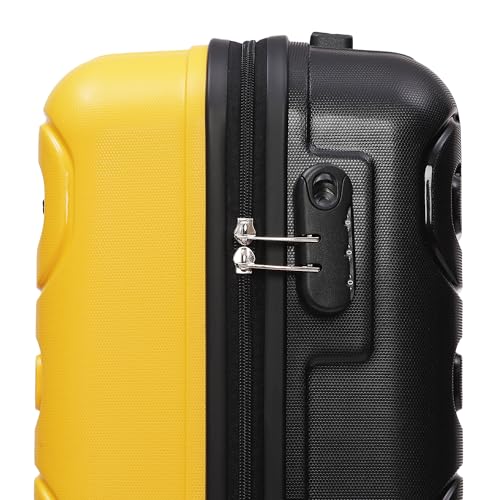 Image of Yayavar Tokyo Textured ABS Hard-Sided Suitcase Bag | Dual Color Trolley with 4 Spinner Wheels, Number Lock, Water Resistant | Luggage Bag for Travel