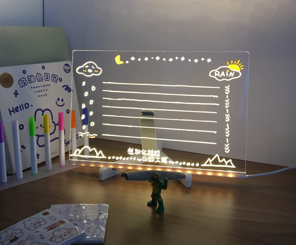 PEIPUS LED Acrylic Anniversary Sign Light Board with Stand, Illuminated Message Display, Decorative Table Lamp for Study LED Light Office Home Decor Gift (20 x 30) 3