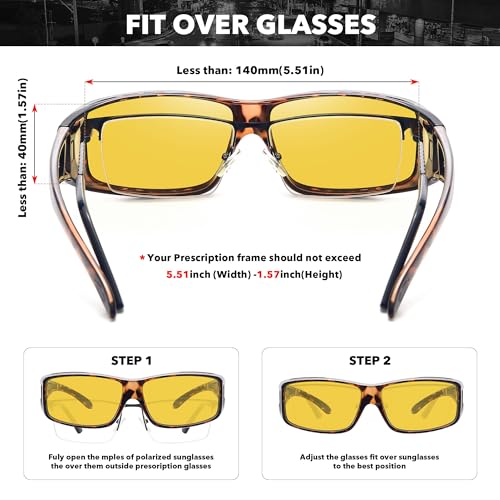 STORYCOAST Polarized Fit Over Glasses Sunglasses for Men Women Wrap Around Wear Over Sunglasses UV Protection4
