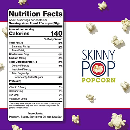 Skinnypop Popped Sweet & Salty Kettle Popcorn, Gluten Free, Vegan Popcorn, Non-Gmo, Healthy Popcorn Snacks, Easter Snacks, Skinny Pop, 5.3Oz Grocery Sized Bag #TOP2