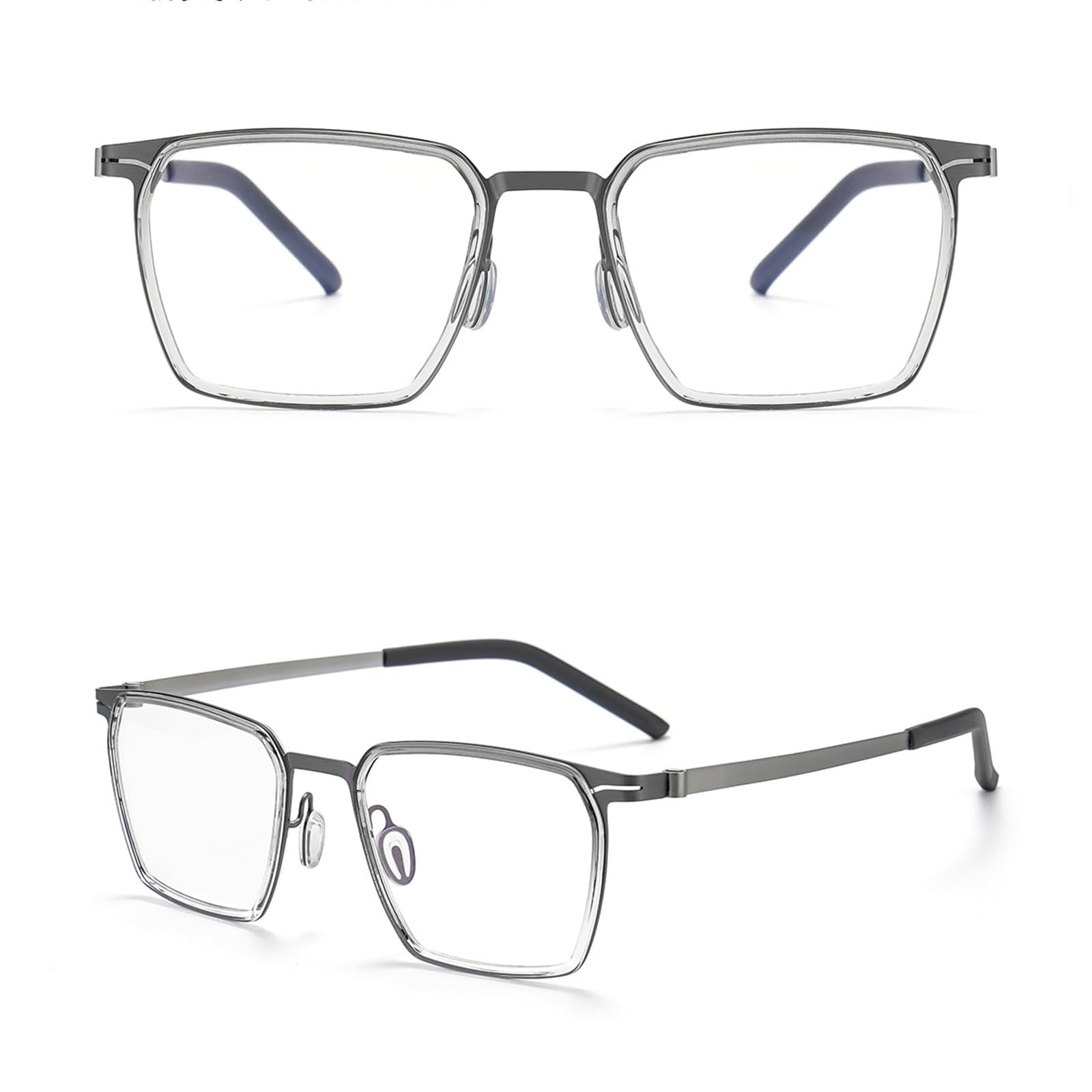 Gafas Filtro Luz Azul Unisex Gafas De Titanio Puro con Montura Cuadrada para Hombre O Mujer, Anti UV400, para Juegos De Computadora D,1