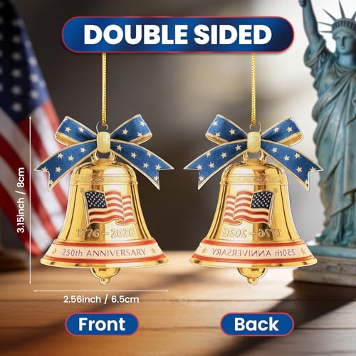 United States 250th Anniversary Bell Ornament - Patriotic Decor