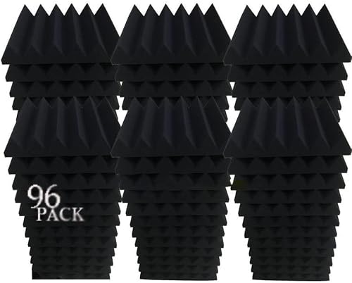 96 Acoustic Foam Panel Wedge Studio Soundproofing Wall Tiles 12" X 12" X 2"