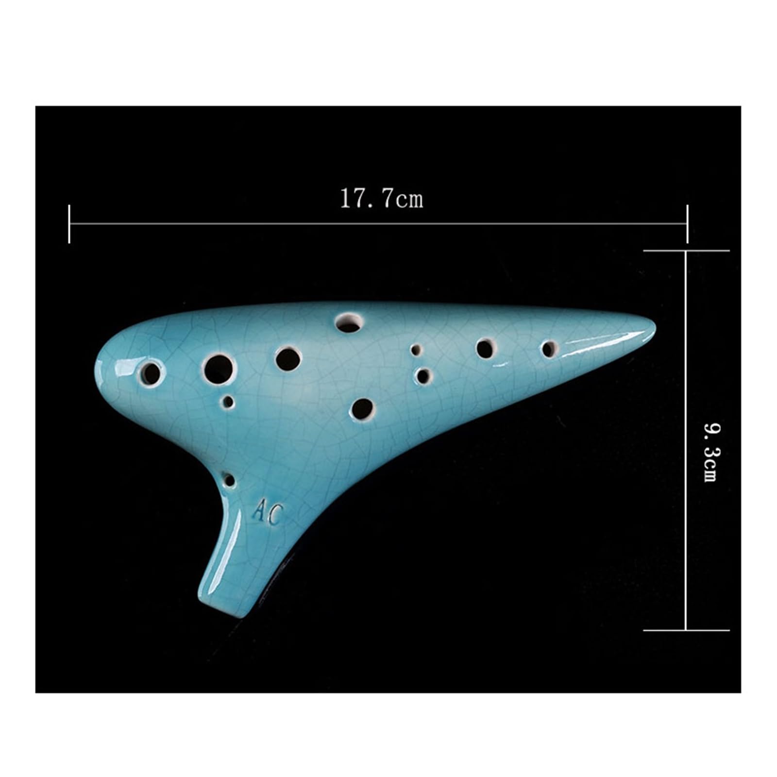 Ocarina 12 Otworowa Instrument Do Nauki W Tonacji C Kolor Okaryna(Cyan)