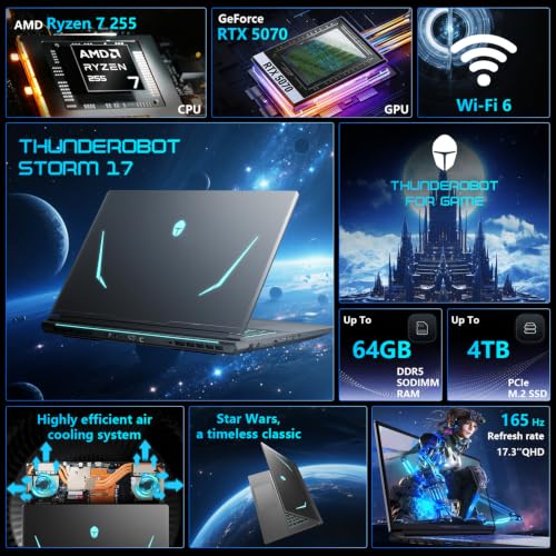 Thunderobot Storm 17 3 RTX 5070 Ryzen 7 255 16GB 1TB Gaming Laptop - Image 2