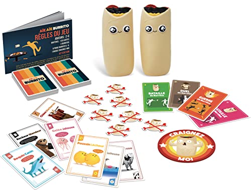 Asmodee - AIE AIE Burrito - Extension Exploding Kittens pour Enfants à Partir de 7 Ans - Jeu d'Ambiance - Jeu de Société avec Cartes -2 à 6 Joueurs - 15 Min - Version Française