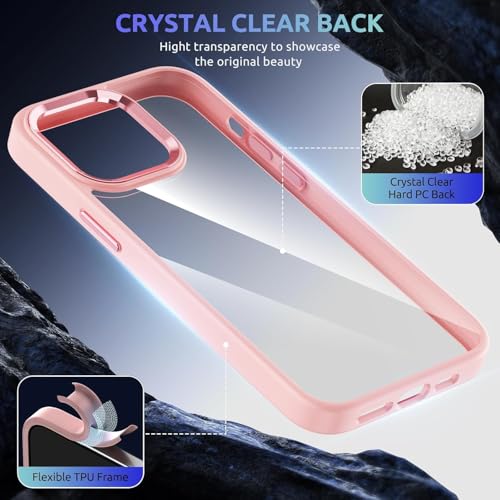 Image of mobistyle Designed for iPhone 13 Pro | Enhanced Metal Camera Guard | Back Cover Case Compatible with iPhone 13 Pro (Pink)