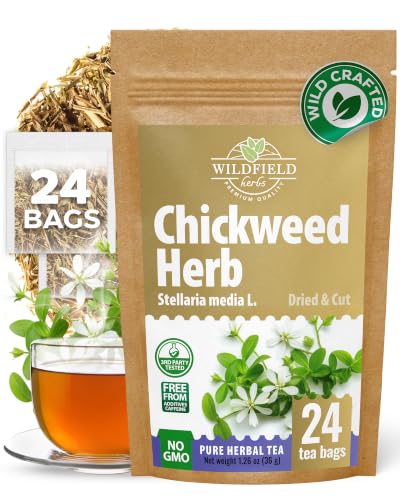 Image of 24 Bags Chickweed Herb Chickweed Tea (Stellaria Media) - 24 Count 2g Tea Bags Capiqui