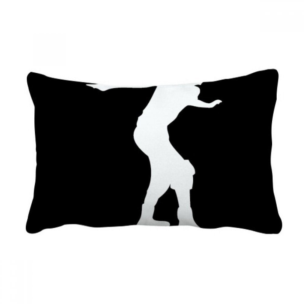 Coussin de patinage sport silhouette noir 16x24 pouces déco