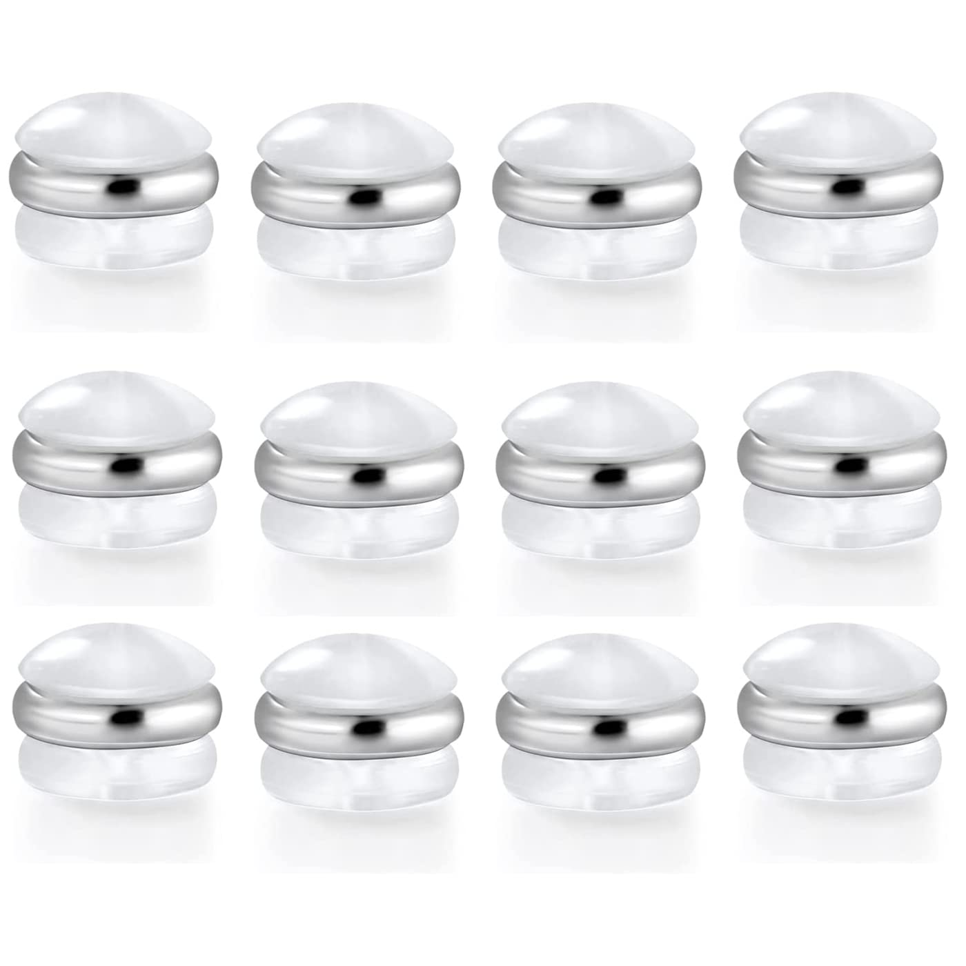 Weforu12 Pieces Earring Backs, Clear Earring Stoppers Earnuts for Earring Hook Posts Studs, Sensitive Ears