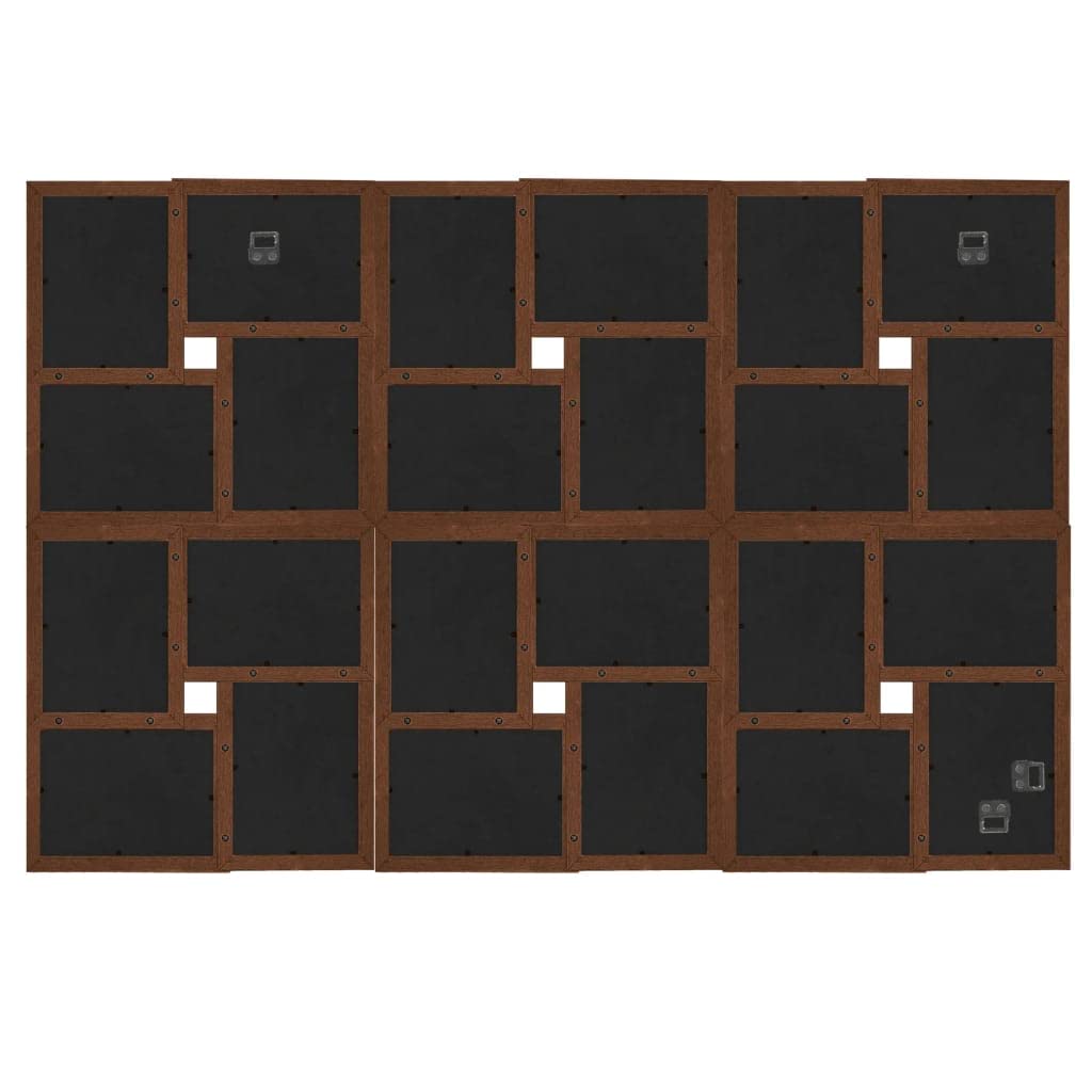 Kolaż ramka na zdjęcia, ciemnobrązowa, z płyty MDF, na 24 zdjęcia, 10 x 15 cm, z passe-partout i montażem na ścianie, uniwersalna ramka na zdjęcia jako dekoracja ścienna na plakaty, dyplom i