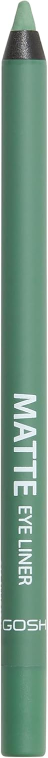 GOSH 011 Alligator Matte eyeliner in classic green, creamy soft texture for easy application and high coverage, ideal for smokey eyes, perfect with mascara, vegan and perfume free.
