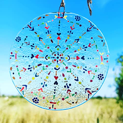 Deverreetdecouleurs - Capteur de soleil - à accrocher sur une terrasse, un arbre, mandala, fleur - original et unique