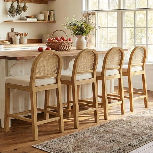 STHOUYN Rattan Bar Stools Set