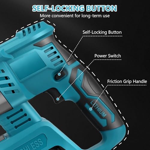21V Brushless Cordless Concrete Vibrator, 3200RPM Industrial-Grade Handheld Electric Cement Mixer, Fast Charger & 2000mAh Battery, Stirring Tool for Mixing and Compacting Building Concrete (NO Hose) - Image 4