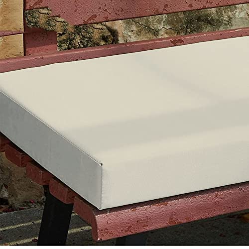 Cojín de banco de tamaño personalizado, cojín de asiento largo para silla oscilante, para exteriores, interiores, jardín, impermeable, antideslizante, para ventana (beige, 100 x 35 x 5 cm)