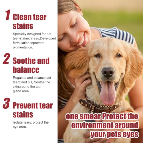 Asitanie 2 Stück Tränensteinentferner Hund Augenpflege für Hunde mit 2 Profi-Bürste Sanfte & Effektive Augenpflege für Haustier Reinigt Sanft und Stellt die Strahlenden Augen Wieder Her