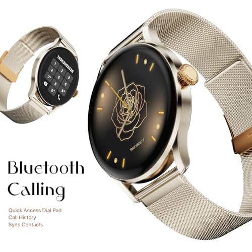 Image of Fire-Boltt Glitz Women Smart Watch with 1.19 inch AMOLED Display, Bluetooth Calling, Rotating Crown, Always On Display, 1000 Nits Brightness, IP68 Waterproof Ivory Mist