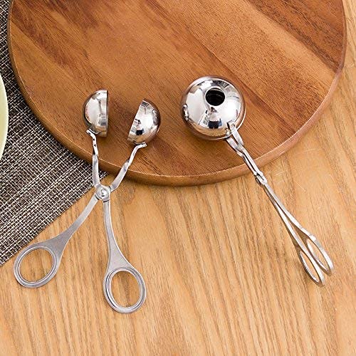 Peyx Meat Ball Maker Tools Dough Meatball Scoop Non Stick Stainless Steel for Rice Meat Cookie Making - (Silver) 4