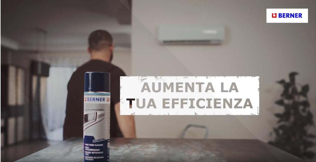 Berner – Spray Condizionatore Igienizzante 500ml | Igienizzante Climatizzatore in Schiuma Attiva | Pulizia e Sanificazione Profonda per Condizionatori Split e Unità Domestiche