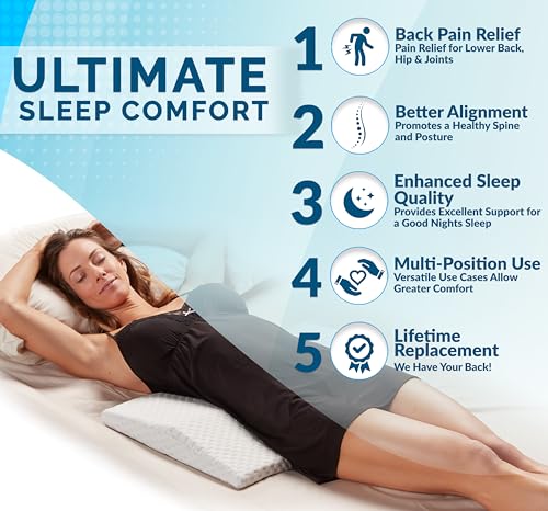 Comfilife Lumbar Support Pillow For Sleeping Memory Foam Pillow For Back Pain Relief thumb #1