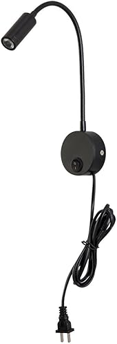 Miniatura 6 de Lámpara de lectura de pared, apliques de luz LED, 3 W, blanco cálido, 3000 K, enchufe para lectura de libros (2 unidades, cable de 3000 K)