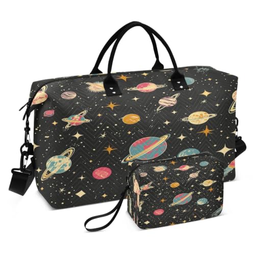 Sac de week-end galaxie et grand sac à main de sport avec trousse de toilette
