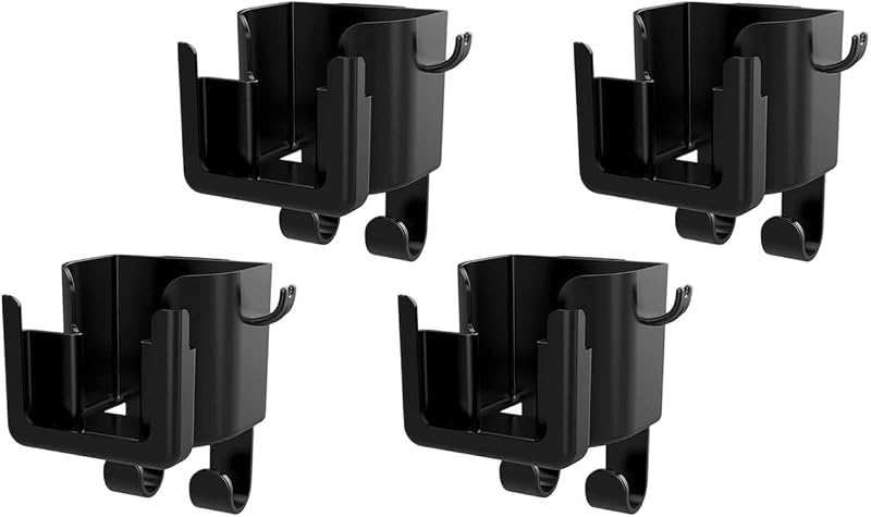 Organizador para Encosto de Banco com Porta-Copos, Suporte para Celular e Gancho – Hekmaden, Preto, Kit com 2