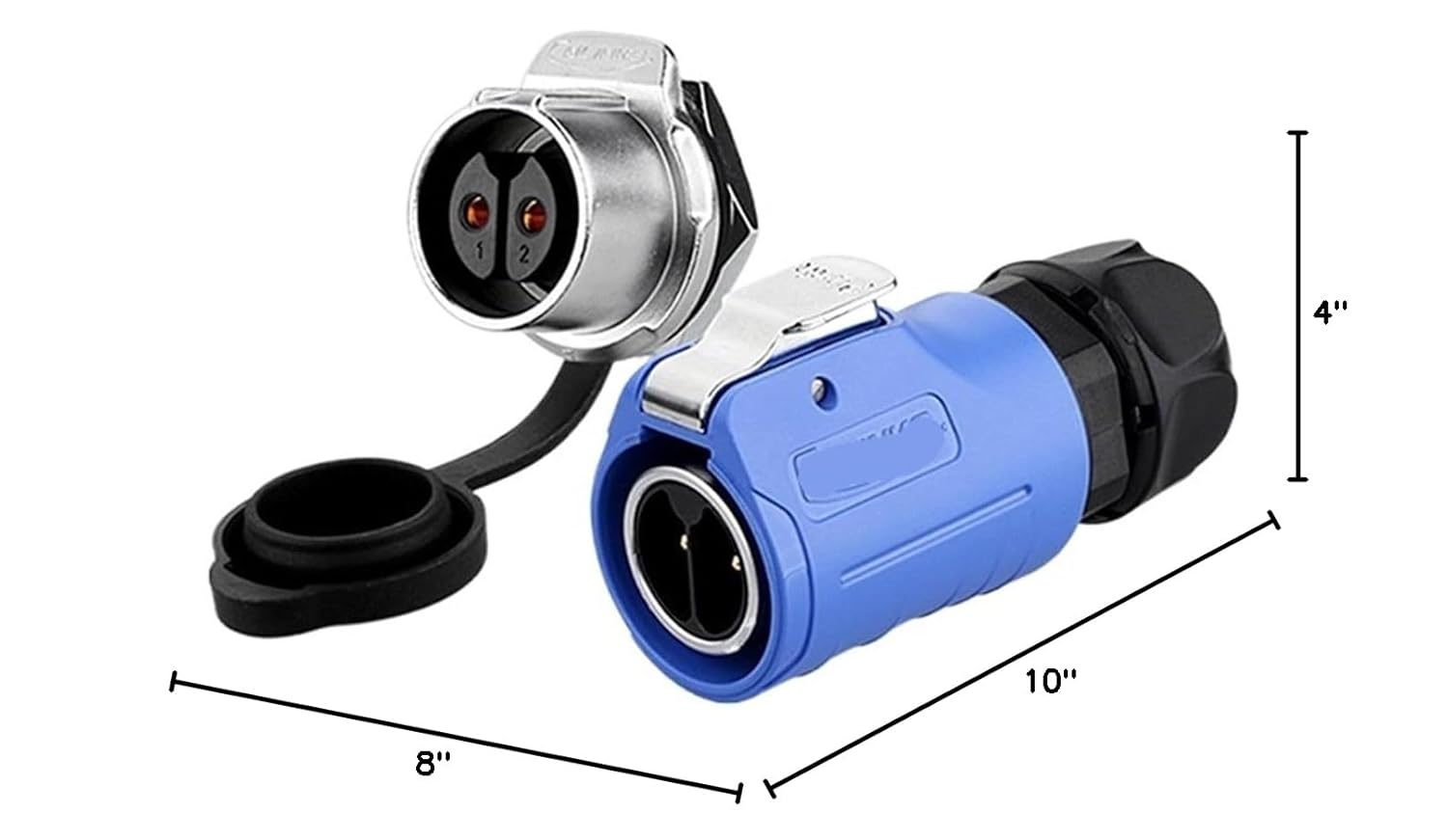 LP20 2pin M20 Aviation IP67 Waterproof Electrical Industrial Power Connector Plug Socket Connector for Monitoring Equipment(Male Plug Set3)