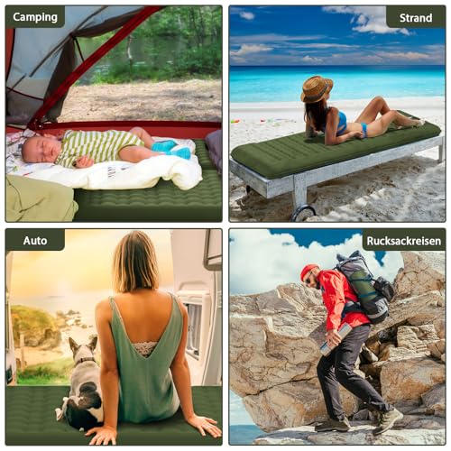 MAMBAKOTR Isomatte Selbstaufblasend Feldbett Luftmatratze Camping Matratze Campingbett Aufblasbare Zelt Camp Bett Isomatten Strandmatte… – Ansicht 6