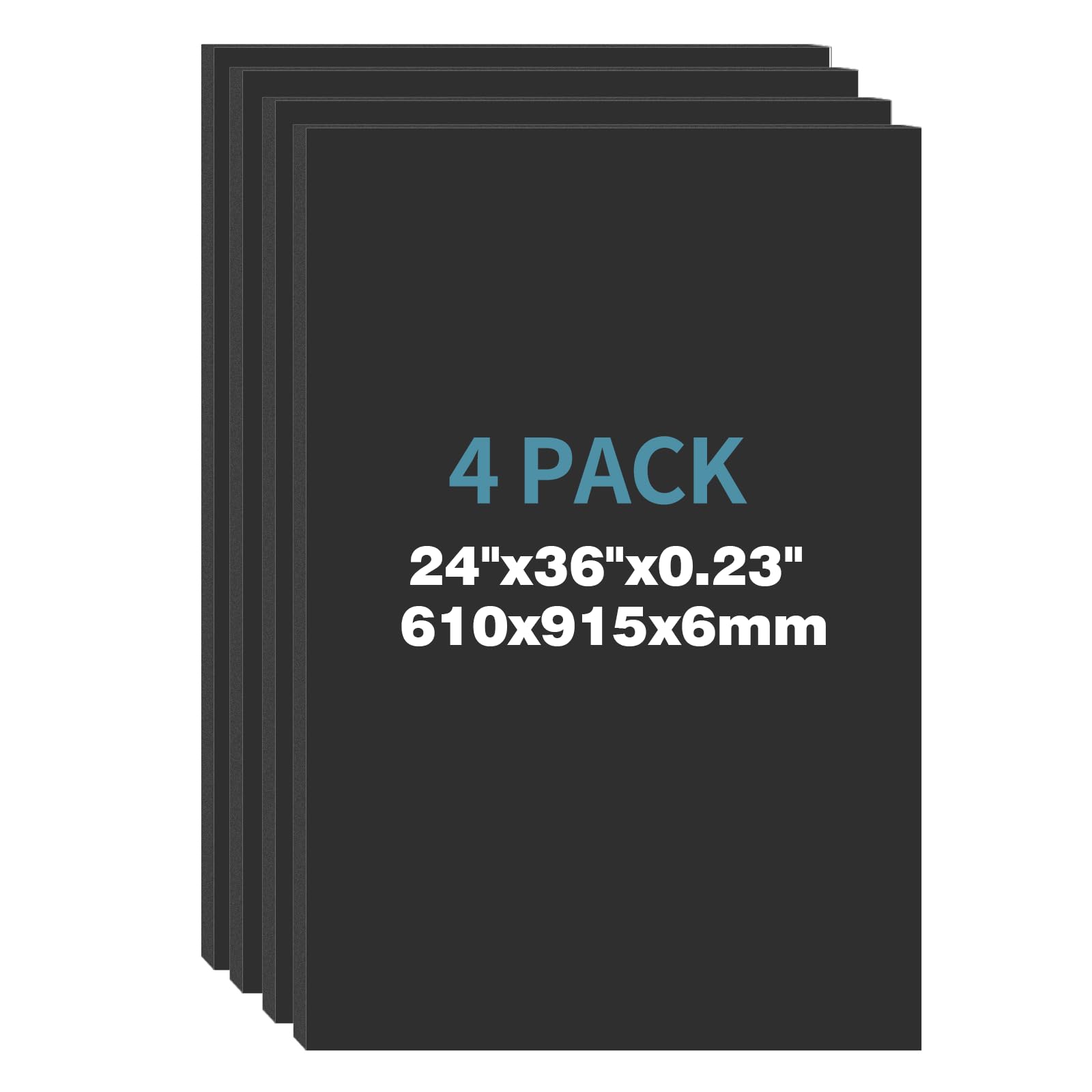 Photo 1 of XyaMov 4 Pack Foam Board 24"x36", 0.23 Inch Thickness Black Poster Board, Double-Sided Acid-Free Foam Core Board, Large Lightweight Polystyrene Mat Board for Painting, Display, Craft & School Projects