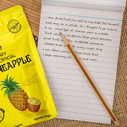 Akshit Organic Dried Pineapple 1.2 Ounce - 3 Resealable Sampler Pack, Dehydrated Pineapple, Unsweetened Dried Pineapple, Dried Pineapple No Sugar Added, Gluten Free Healthy Dried Fruit Snacks For Kids And Adults, Vegan, Non Gmo | #TOP6