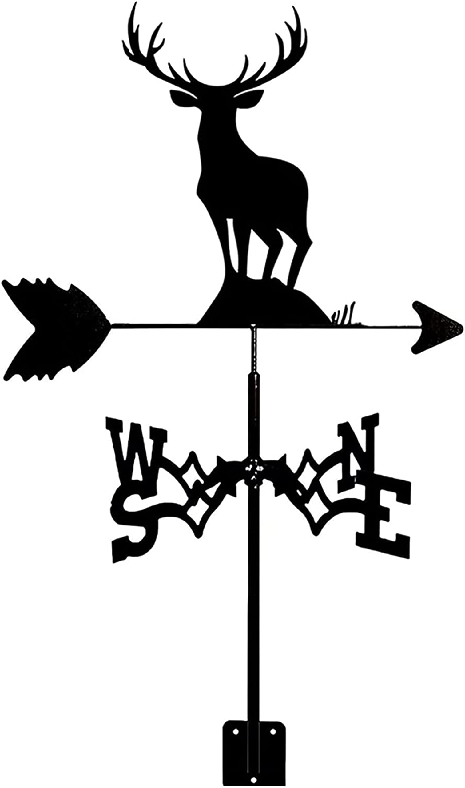 WIQUYBML wind vane Stainless Steel Metal Wind Vane Measuring Tools Farmhouse Weathervane Direction Indicator for Outdoor Garden Decoration (Deer)