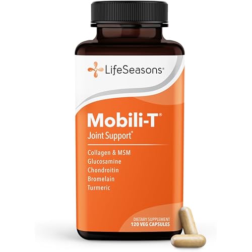 LifeSeasons Mobili-T - Joint Support Supplement - Reduces Aches & Discomforts - Increase Range of Motion - Rebuild Tissue & Cartilage - MSM Chondroitin Collagen Glucosamine & Turmeric - 120 Capsules