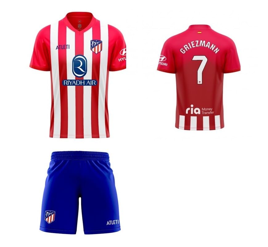 AT de Madrid Primera equipación Camiseta pantalón Temporada 23-24 de Griezmann número 7 (Talla 6)