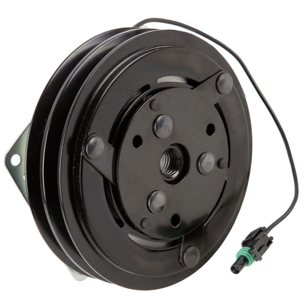6" 152mm 2-Groove Double V Belt A/C Clutch Pulley w/ 12v 2-Wire Switch for York AC Compressor - BuyAutoParts 60-20379N New