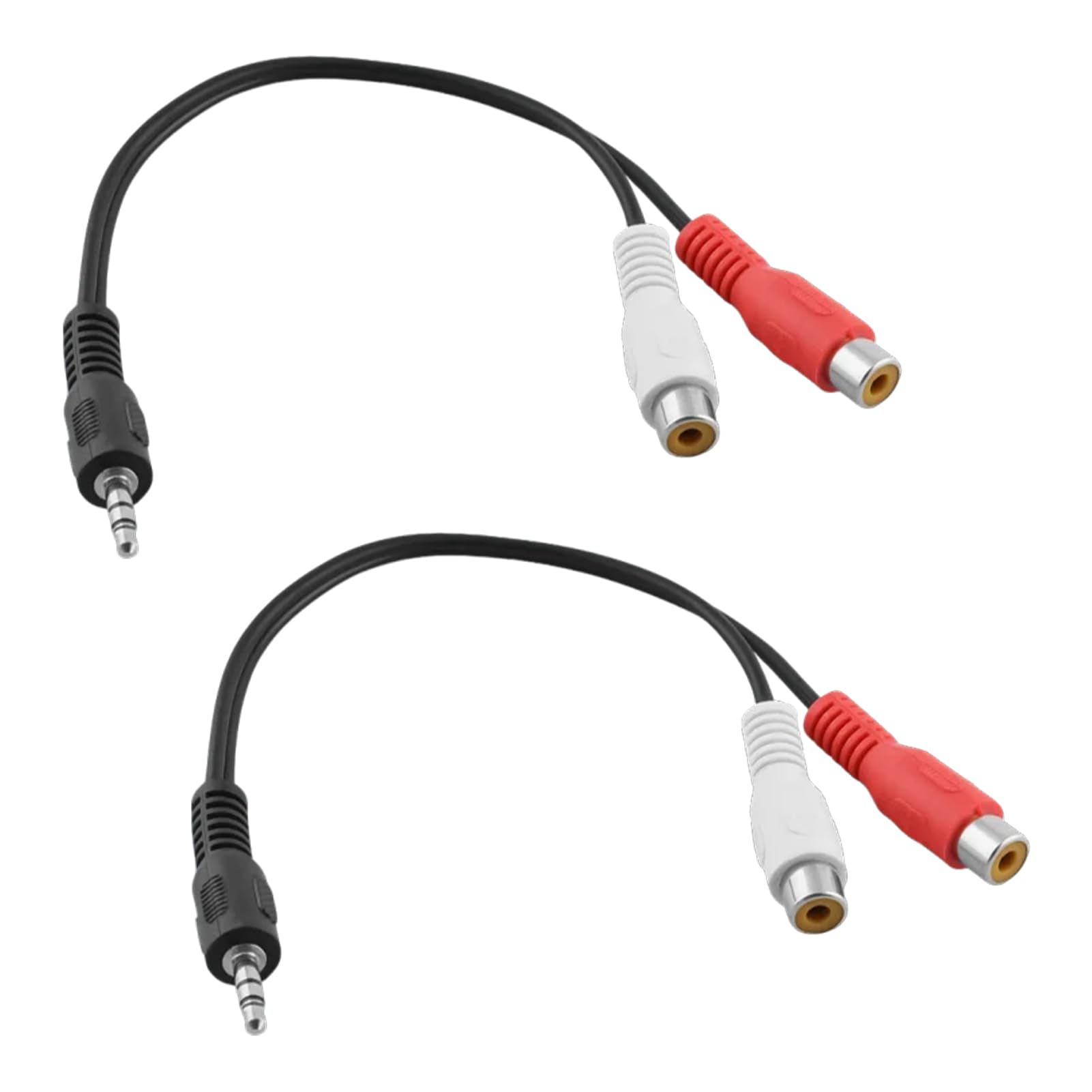 2 Pièces Adaptateur Audio Stéréo RCA vers Jack 3,5 mm, Convertisseur 2x RCA Femelle vers Fiche Jack Mâle, Câble Audio Hi-Fi Haut, Connexion TV, Chaîne Stéréo, Amplificateur, Enceinte, Smartphone