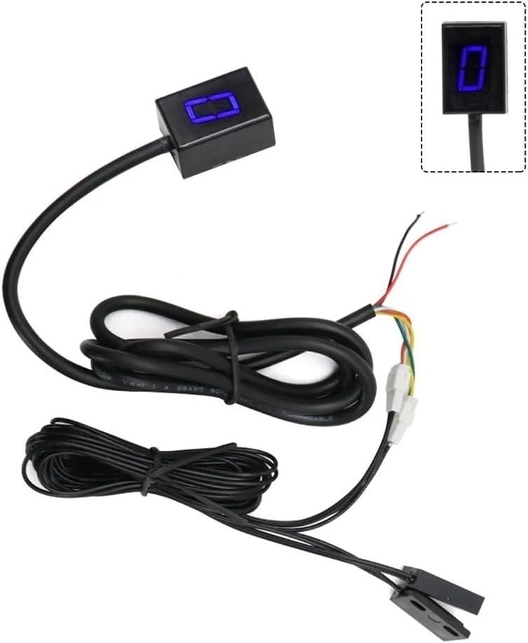 Digital Gear Indicator for 6 Speed Universal Motorcycle Digital Gear Indicator LED Display Shift Lever Magnet Gear Indicator Holder